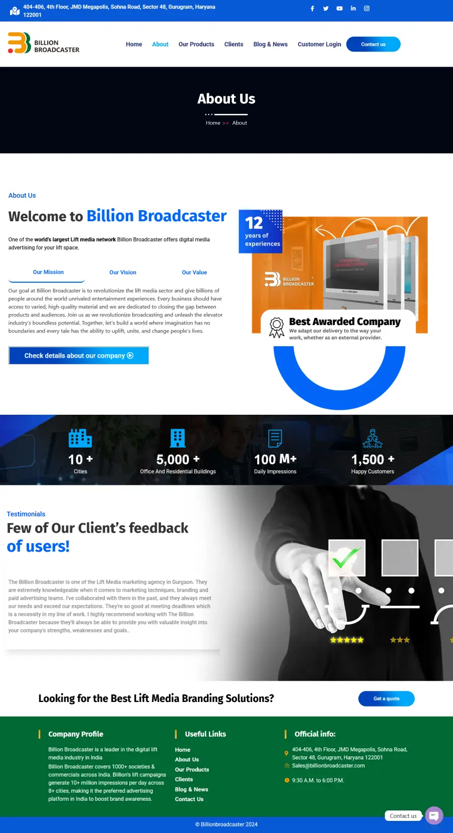 Screenshot 2025-01-30 at 12-30-25 About - India_s No.1 Lift Media Company